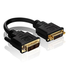 PureLink PI070 Adaptateur PureInstall High Speed DVI/DVI, Prise mâle DVI-D (18+1) vers Prise Femelle DVI-D (24+1), Longueur 0,1 