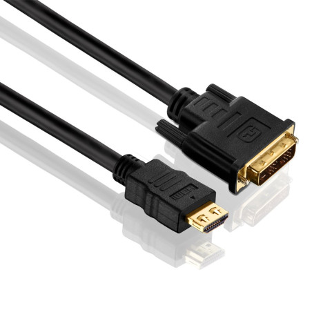 PureLink PI3000-020 Cble de connexion HDMI à Single Link DVI (2K FullHD (1080p), Ethernet), HDMI-A mle vers DVI-D mle (18+1), ce