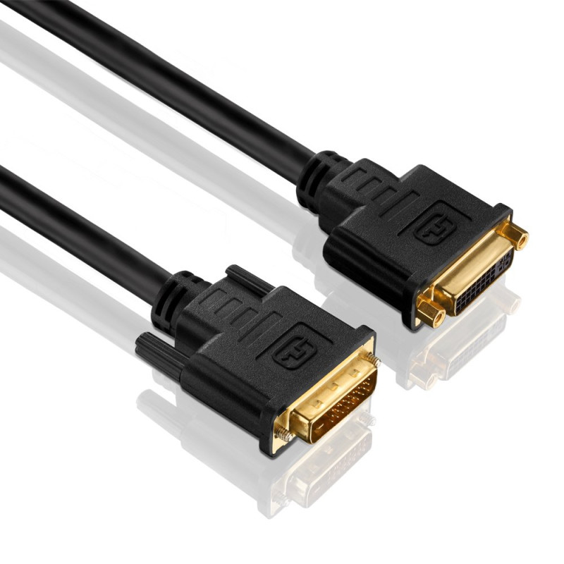 PureLink PI4300-020 Câble d'extension Dual Link DVI (WUXGA (1920x1200)), DVI-D femelle (24+1) à DVI-D mâle (24+1), certifié, 2,0 PureLink PI4300-020 Câble d'extension Dual Link DVI (WUXGA (1920x1200)), DVI-D femelle (24+1) à DVI-D mâle (24+1), certifié, 2,0