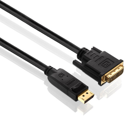 PureLink PI5200 Câble adaptateur Display Port à DVI-D (2K FullHD (1080p), Ethernet), Display Port mâle (20 broches) à DVO-D mâle