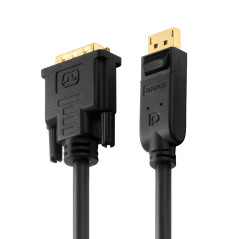 PureLink PI5200 Câble adaptateur DisplayPort à DVI-D (2K FullHD (1080p), Ethernet), DisplayPort mâle (20 broches) à DVI-D mâle (