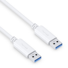 PureLink Câble USB-A vers USB-A, USB 3.1 Gen 1 avec transfert de données 5 GO/s, blanc, 1,00 m