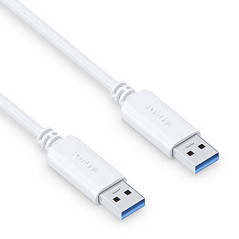 PureLink Câble USB-A vers USB-A, USB 3.1 Gen 1 avec transfert de données 5 GO/s, blanc, 1,00 m