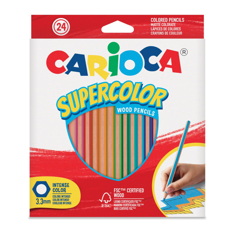 Carioca Crayons Hexagonal Supercolor - 24 Pcs
