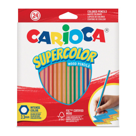 Carioca Crayons Hexagonal Supercolor - 24 Pcs