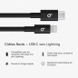 Beats USB-C vers Lightning Câble tissé , charge rapide, durable/anti-nœuds, chargeur compatible pour les appareils Apple à port 