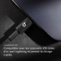 Beats USB-C vers Lightning Câble tissé , charge rapide, durable/anti-nœuds, chargeur compatible pour les appareils Apple à port 