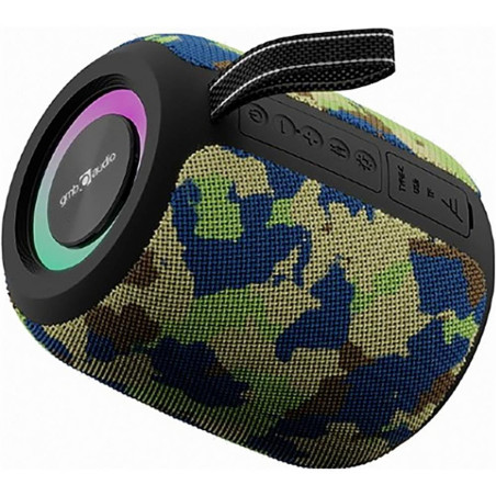 Gembird GMB-Audio Enceinte Bluetooth Portable LED Camo Edition - Effets Lumineux RGB, Son Stéréo TWS, Lecture USB & MicroSD, App