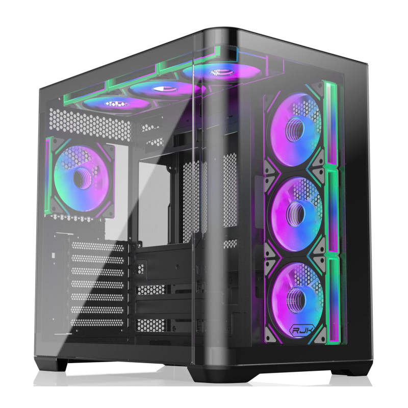 RAIJINTEK ATREUS BT7 Boîtier PC de jeu E-ATX en verre trempé incurvé, 7 x 120 mm, miroir infini, ventilateurs ARGB PWM, haute ci RAIJINTEK ATREUS BT7 Boîtier PC de jeu E-ATX en verre trempé incurvé, 7 x 120 mm, miroir infini, ventilateurs ARGB PWM, haute ci