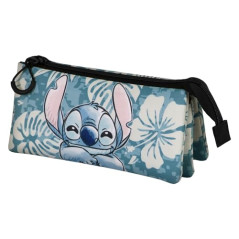 Lilo et Stitch Aloha-Trousse Triple Fan 2.0, Bleu