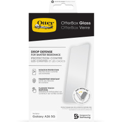 OtterBox Film de protection d'écran en verre trempé pour Samsung Galaxy A26 5G, protection contre les rayures et les chutes