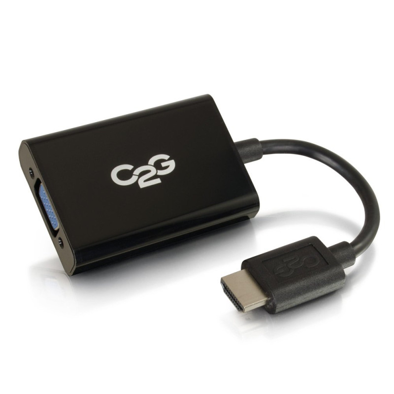 C2G/Cables to Go 41350 HDMI mâle vers VGA Femelle Adaptateur convertisseur Dongle Mâle vers VGA/Audio stéréo Femelle Noir