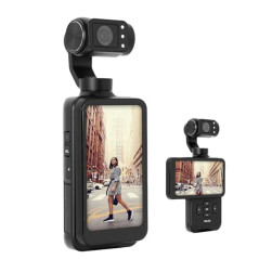 AgfaPhoto Gimbal Realimove MC3X - Caméra Stabilisateur 3 Axes 4K Ultra HD, Écran Tactile Rotatif 3,5", 20 MP, Suivi de Visage, V