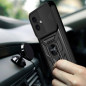 Cool Coque pour iPhone 16 avec Anneau Dur Noir