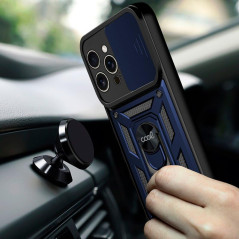 Cool Coque Rigide pour iPhone 16 Pro, avec Anneau Bleu Marine