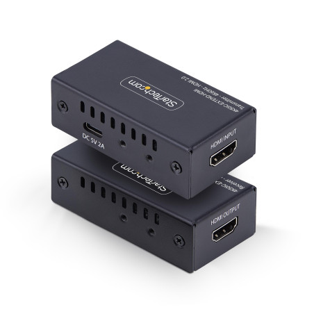 StarTech Prolongateur HDMI sur CAT5e/CAT6, 4K 60Hz, Jusqu'à 60m, Kit Émetteur et Récepteur, Alimentation par Câble