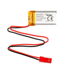 Batterie au Lithium polymère LP601730 3,7 V 250 mAh AKYGA AKY0384 Li-Po PCM JST 2 Broches Connecteur 2,54 15 cm