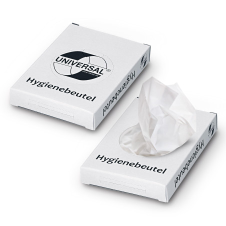DEISS Sacs hygiéniques blancs HDPE – 25 boîtes de 30 pièces – 80+70x250 mm – 12 µm – résistants et recyclables – pour toilettes
