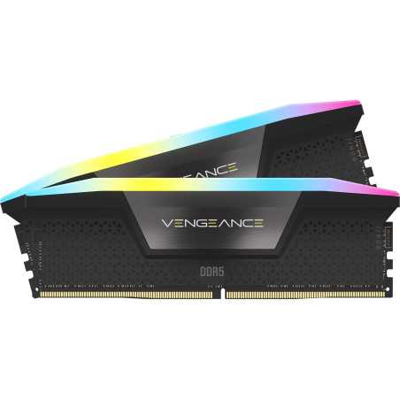 Corsair Vengeance RGB DDR5 RAM 16GB (2x8GB) 5200MHz CL40 Intel XMP Mémoire Informatique Compatible iCUE – Noir (CMH16GX5M2B5200C