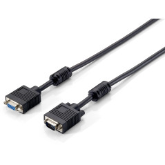 equip VGA Verlängerungscable 3+7 HDB15, AWG30, 5m, noir
