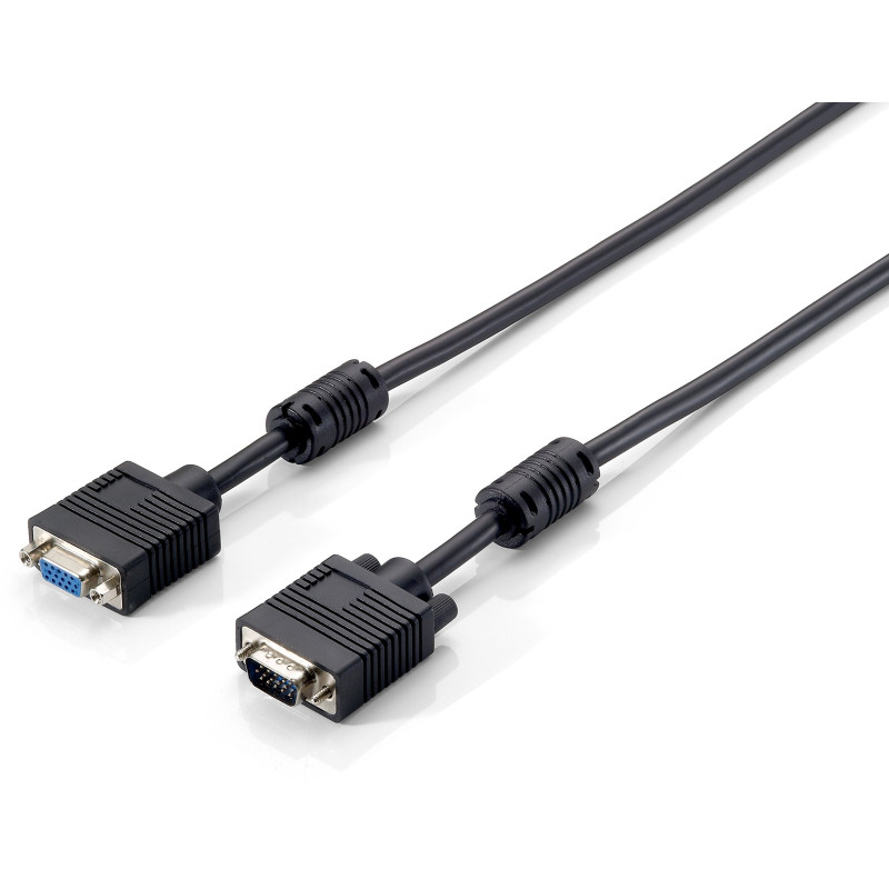 equip VGA Verlängerungscable 3+7 HDB15, AWG30, 5m, noir