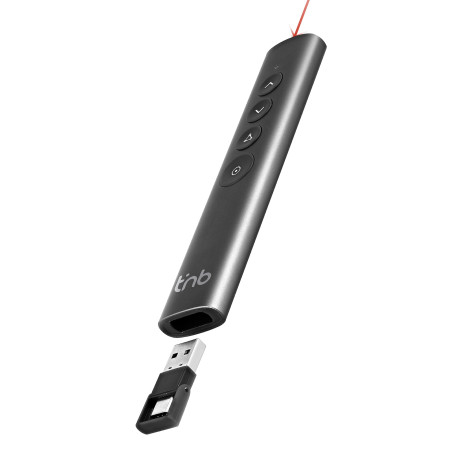 T'nB - Télécommande de présentation Spotlight Rechargeable, Prise en maininstinctive, Design en Aluminium - Gris