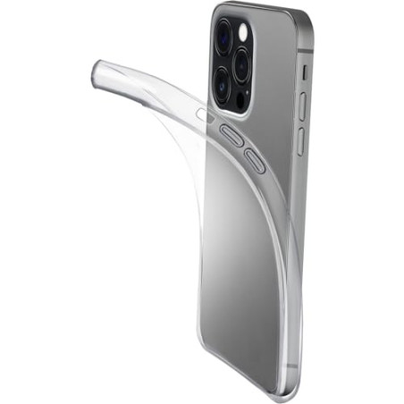 cellularline - Fine - iPhone 15 Pro Max - Coque en Caoutchouc Souple Ultra Fine et Transparente - Design Ultra-Fin - Bords, Bout