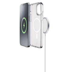 cellularline - Gloss Mag - iPhone 15 Pro - Étui avec aimants pour Le Chargement et l'attache à l'alimentation MagSafe - Transpar