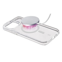 cellularline - Gloss Mag - iPhone 15 Pro - Étui avec aimants pour Le Chargement et l'attache à l'alimentation MagSafe - Transpar