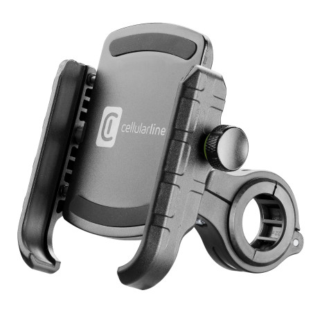 Cellularline | Rider Steel - Universale - Support de Smartphone en Aluminium pour Motos et vélos à Guidon Rond - Universel pour