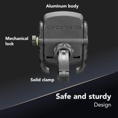 Cellularline | Rider Steel - Universale - Support de Smartphone en Aluminium pour Motos et vélos à Guidon Rond - Universel pour 