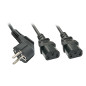 Lindy 30048 Câble Secteur Y Schuko vers 2 x IEC C13 Lindy 30048 Câble Secteur Y Schuko vers 2 x IEC C13