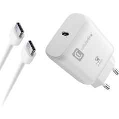 Cellularline - Super Fast Charger Kit 25W - Chargeur Secteur pour Appareils Samsung Compatibles avec 25W Super Fast Charge Power