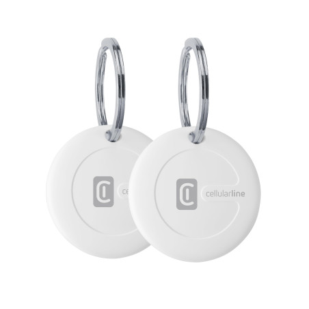 Cellularline Tracy - Détecteur d'objets Compatible avec Apple iOS Find Me - Batterie remplaçable (durée 1 an) - Résistant à la p