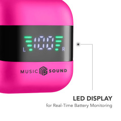 Music Sound, Spark, Écouteurs TWS, Bluetooth, sans Fil, écran LED, Temps de Jeu 30 Heures, Paire Automatique, Commandes tactiles