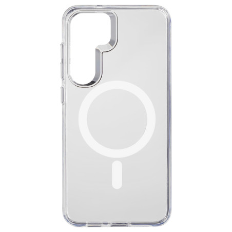 Cellularline - Gloss Mag - Compatible avec Galaxy S25 - Coque magnétique - Compatible avec la Charge sans Fil MagSafe - Transpar