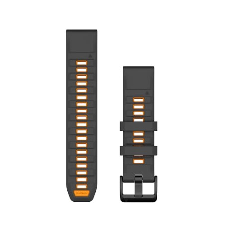 Garmin QuickFit, bracelet en silicone graphite/orange étincelle de 22 mm