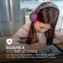 JLab JBuddies Studio 2 Casque sans Fil pour Enfants - Bluetooth, Volume limité, Micro intégré, 65h+ d'autonomie, Isolation phoni