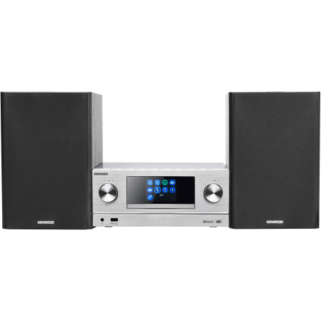 Kenwood M-9000S-S Micro système Hi-FI avec CD, Dab +, Radio Internet, Spotify, FM, Bluetooth, USB et Grand écran Couleur TFT