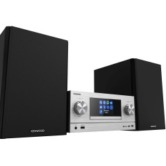 Kenwood M-9000S-S Micro système Hi-FI avec CD, Dab +, Radio Internet, Spotify, FM, Bluetooth, USB et Grand écran Couleur TFT