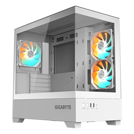 GIGABYTE C201 Panoramic Ice Boîtier PC – Moyen Tour, m-ATX, Compatible radiateur 360 mm, 3 Ventilateurs préinstallés, USB 3.0, C