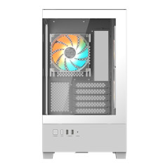 GIGABYTE C201 Panoramic Ice Boîtier PC – Moyen Tour, m-ATX, Compatible radiateur 360 mm, 3 Ventilateurs préinstallés, USB 3.0, C