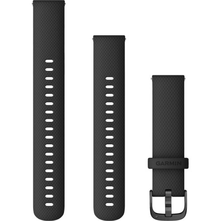 Garmin Bracelet vivoactive 4 S, 18mm, Silicone Noir Boucle Gunmetal