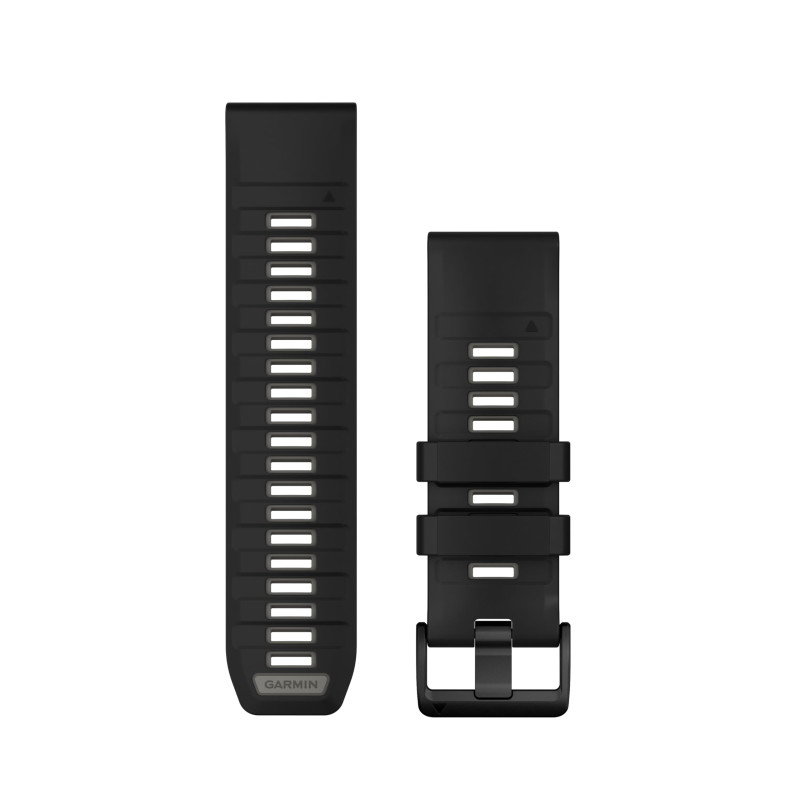 Garmin QuickFit, Bracelet en Silicone Noir/Gris Galet de 26 mm