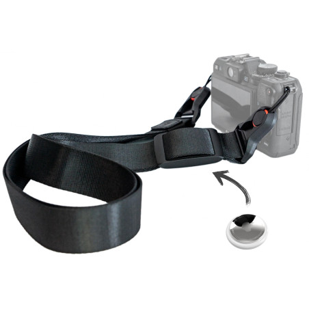 AIRBELL Sangle AirStrap pour appareil photo avec cachette pour Apple AirTag, support intégré, système de réglage rapide de 80 à 