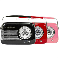 MADISON - FREESOUND-VR40B - Radio Vintage de 30W sur Batterie Longue autonomie avec Bluetooth, USB et FM - Noir