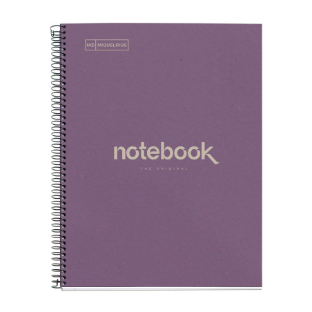 Miquelrius - Cahier A4 recyclé, 80 feuilles 80 g/m², petits carreaux 5x5 mm, carnet en papier recyclé (post-consommation), 1 ban