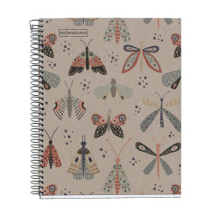Miquelrius - Carnet de notes 100% recyclé, 1 bande de couleur, A5, 80 feuilles quadrillées, 5 mm, papier 80 g, 2 perceuses, couv