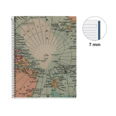 Miquelrius Carnet de notes 100% recyclé – 1 bande de couleur, A4, 80 feuilles à rayures horizontales, papier 80 g, 4 trous, couv