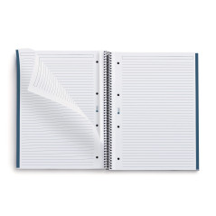 Miquelrius Carnet de notes 100% recyclé – 1 bande de couleur, A4, 80 feuilles à rayures horizontales, papier 80 g, 4 trous, couv